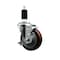 Service Caster 4'' Maroon Poly Swivel 1-3/8'' Expanding Stem Caster with Brake SCC-EX20S414-PPUB-MRN-TLB-138 - alternate 1